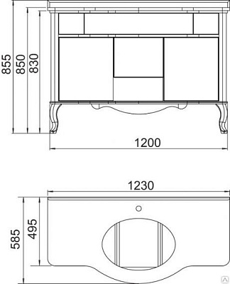Тумба с раковиной Timo Vilma 120 M-VR 9003