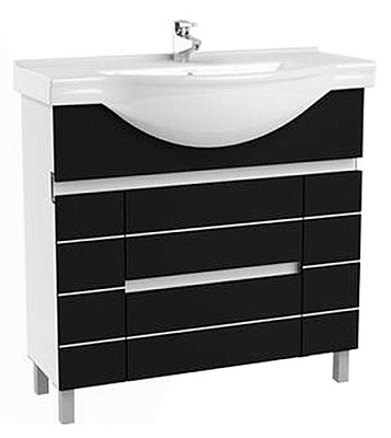 Тумба с раковиной Aquanet Доминика 100 черная