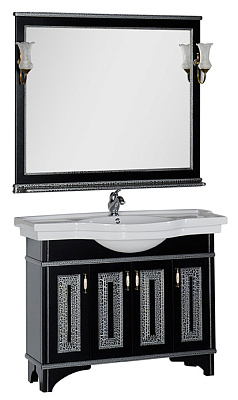 Мебель для ванной Aquanet Валенса 110 черный краколет/серебро