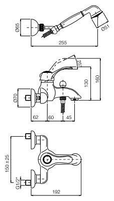 Смеситель Fima Carlo Frattini Lamp F3304CR для ванны с душем