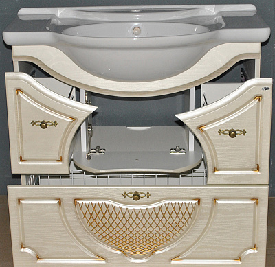 Тумба с раковиной Атолл Тулуза золото