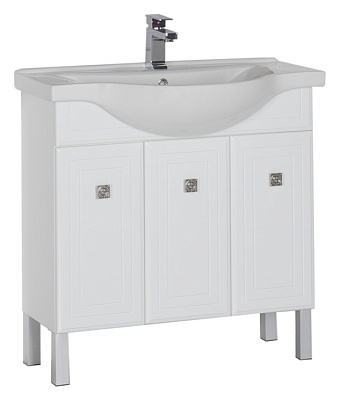 Тумба с раковиной Aquanet Стайл 85 с дверками