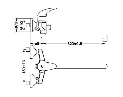 Смеситель Vidima Орион BA005AA универсальный