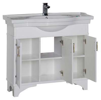 Тумба с раковиной Aquanet Валенса 100 белая