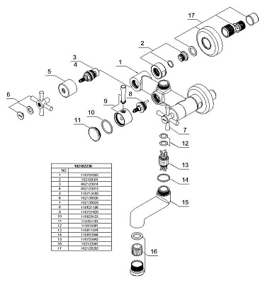 Смеситель E.C.A. Quattro 102102230 для ванны с душем