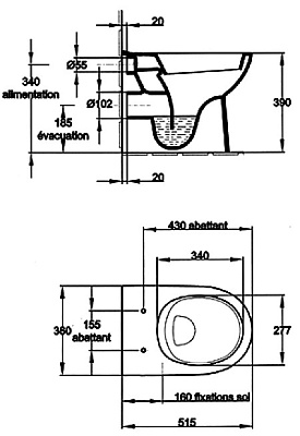 Унитаз приставной Jacob Delafon Ove E1584