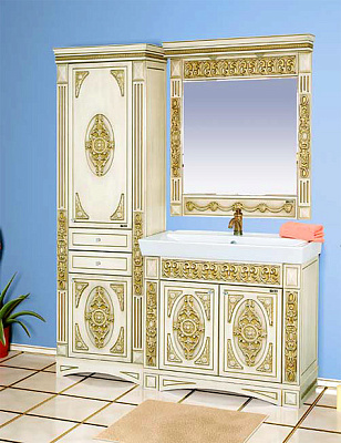 Зеркало Misty Беатрис 80 бежевое патина