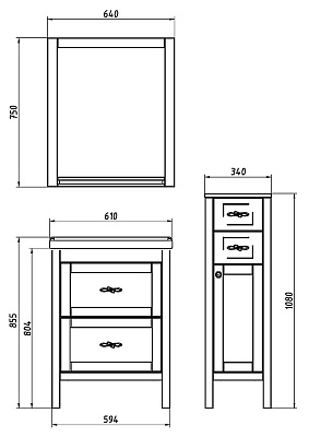 Зеркало ASB-Mebel Римини 60 бук тироль