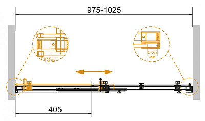 Душевая дверь в нишу Cezares STYLUS-SOFT-BF-1-100-C-Cr