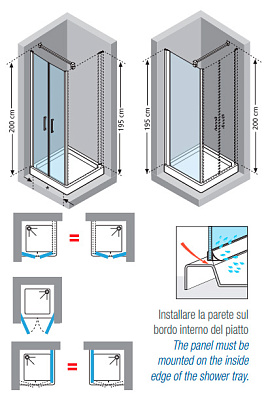 Душевой уголок Novellini Giada 2B 90x90 см