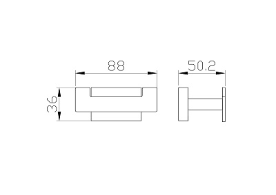 Двойной крючок для ванной WONZON & WOGHAND FLAT, Хром WW-9725