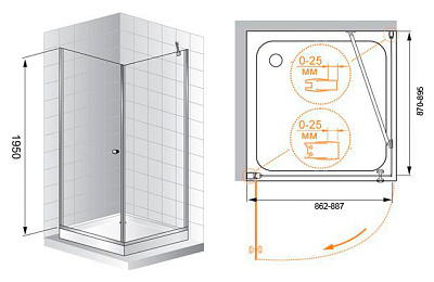 Душевой уголок Cezares Triumph A1 90 C Cr L