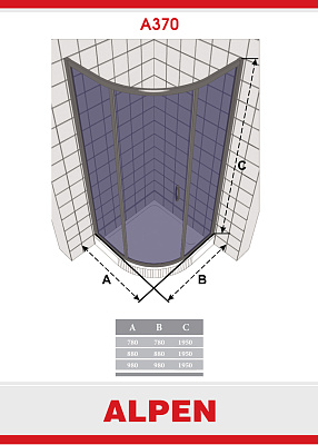 Душевая шторка ALPEN A370-100