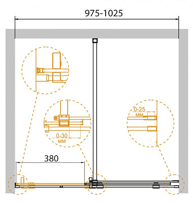 Душевая дверь в нишу Cezares STREAM-BF-1-100-C-Cr