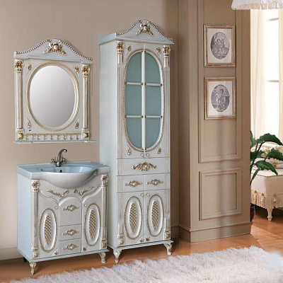 Тумба с раковиной Атолл Наполеон 287 золотая патина