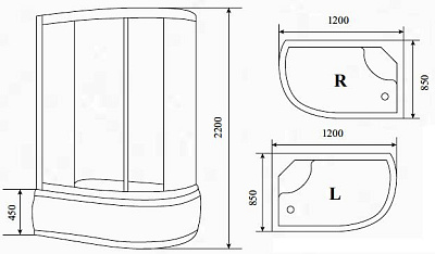 Душевая кабина Timo Lux T-7720 L