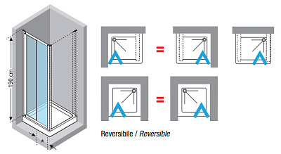 Душевая дверь в нишу Novellini Lunes S LUNESS90-1B