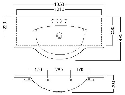Раковина Hatria Sophie (105 см)