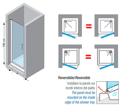 Душевая дверь в нишу Novellini Young 1B YOUNG1B78-1B