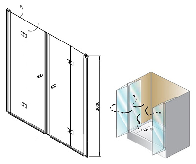 Душевая дверь в нишу Kolpa San Terra flat TV/S 120