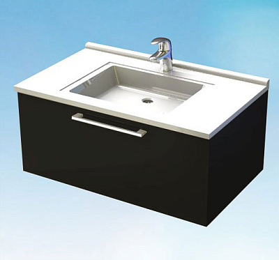 Тумба с раковиной De Aqua Квадро 2 (80 см)