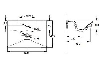 Тумба с раковиной Jacob Delafon Reve 60 белый бриллиант 1 ящик