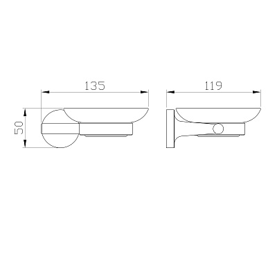 Мыльница с держателем WONZON & WOGHAN SIMPLE, Брашированное золото WW-6522-BG