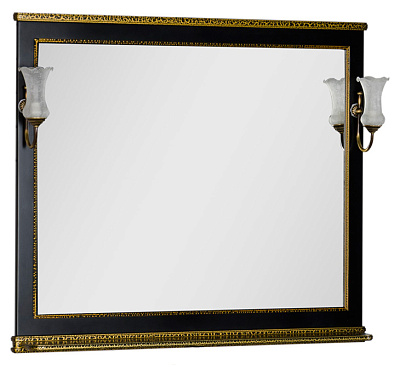 Зеркало Aquanet Валенса 110 черный краколет/золото