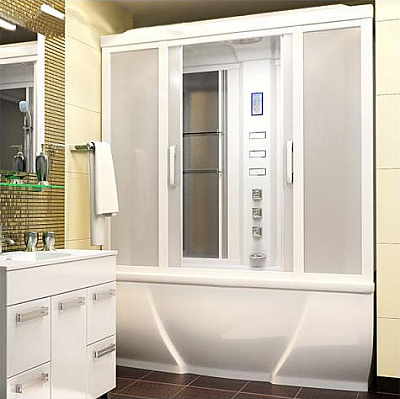 Душевой бокс Triton Альфа (стекло с вертик. полосками)