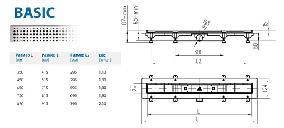 Водоотводящий желоб ALPEN Basic ALP-350B1