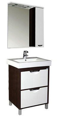 Тумба с раковиной Aquanet Гретта 60  2 ящика венге