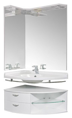 Тумба с раковиной De Aqua Трио белый L фурнитура хром