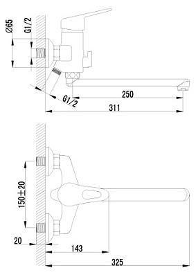 Смеситель Lemark Luna LM4112C универсальный