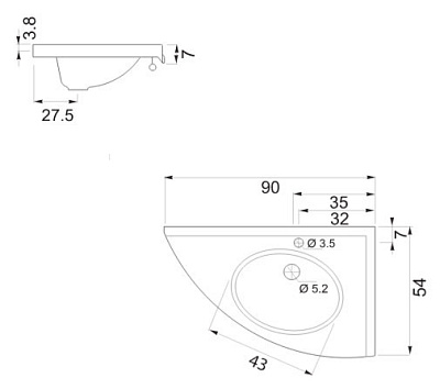 Мебель для ванной De Aqua Трио белый R фурнитура хром
