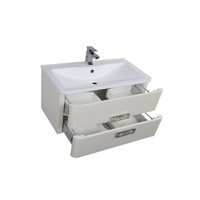 Тумба с раковиной Aquanet Паллада 90 слоновая кость