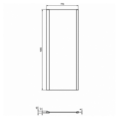 Душевая стенка Ideal Standard Connect 2 80 K9299V3