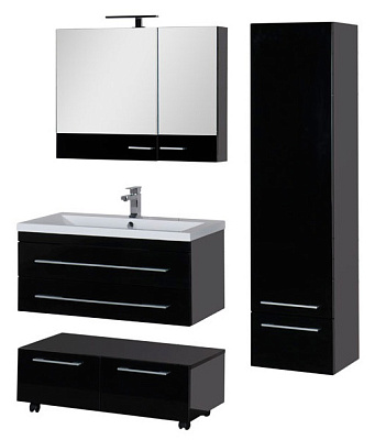 Тумба Aquanet Нота 90 подкатная черная