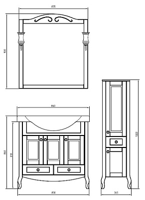 Тумба с раковиной ASB-Mebel Флоренция 85 бук тироль