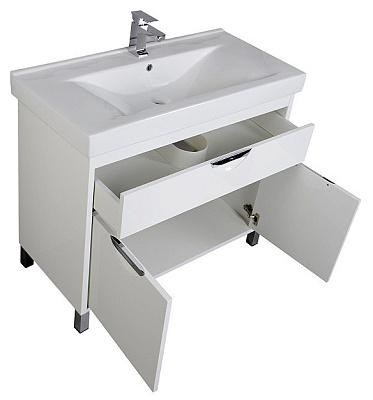 Тумба с раковиной Aquanet Гретта 100 белая