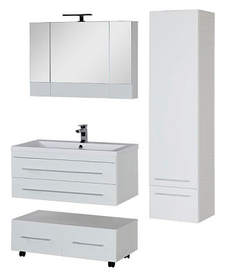 Тумба с раковиной Aquanet Нота 100 белая