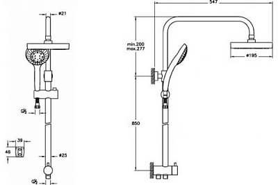 Душевая стойка VitrA A45597EXP