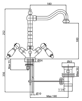 Смеситель Cezares First FIRST-LS2-03/24-Bi для раковины
