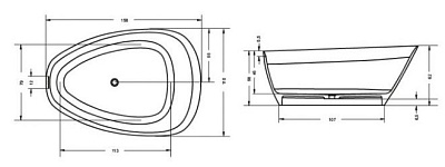 Ванна из литого мрамора Riho Toledo 160x110