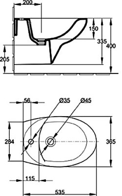 Биде подвесное Jacob Delafon Patio E4189