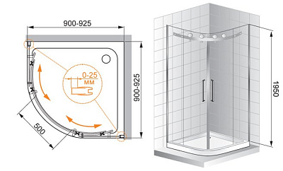 Душевой уголок Cezares Stylus R2 100 C Cr