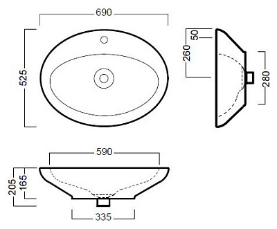 Раковина Hatria Sculture (70 см)