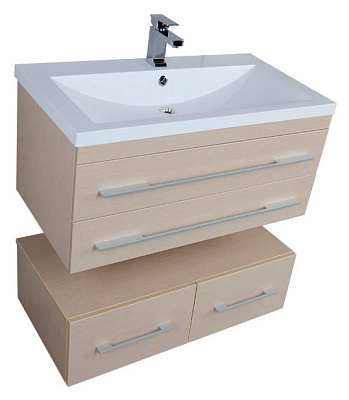 Тумба с раковиной Aquanet Нота 90 светлый дуб