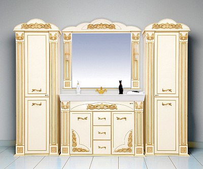 Зеркало Misty Барокко 120 бежевое патина