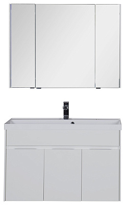 Тумба с раковиной Aquanet Латина 100 белая