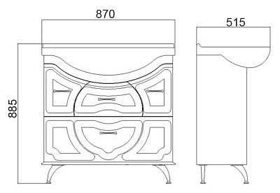 Тумба с раковиной Атолл Тулуза золото